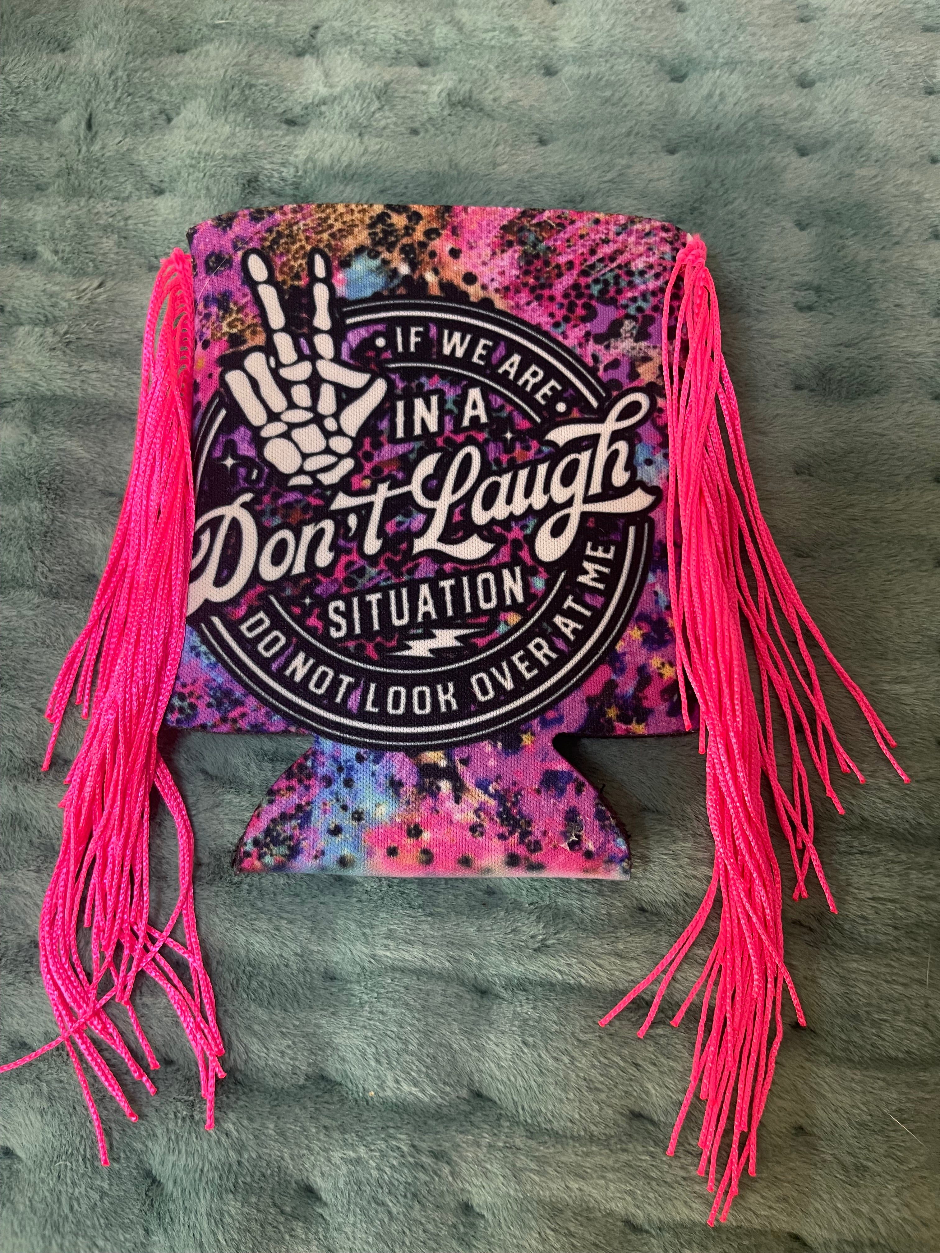 Short Can Koozie with fringe
