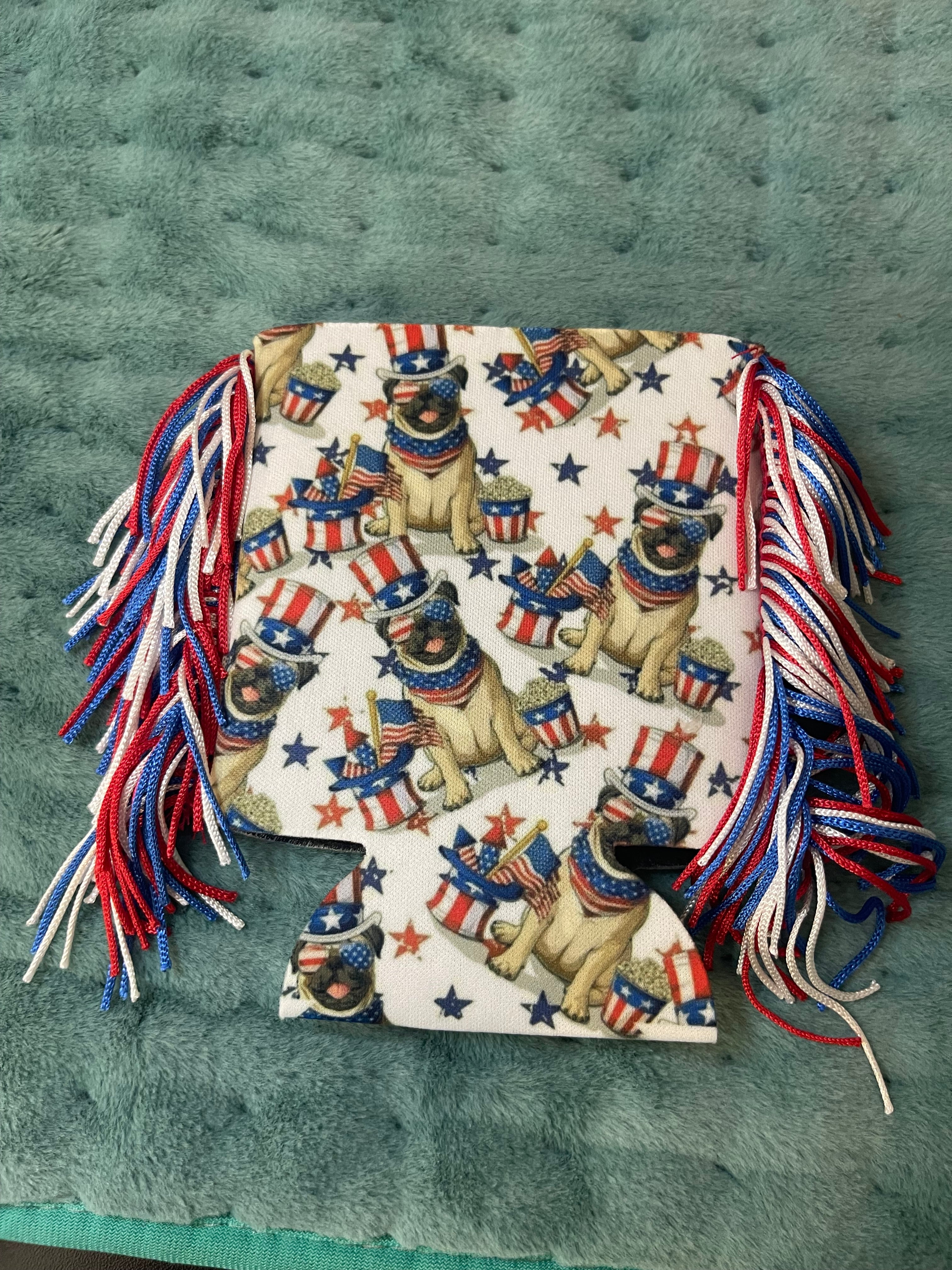 Short Can Koozie with fringe