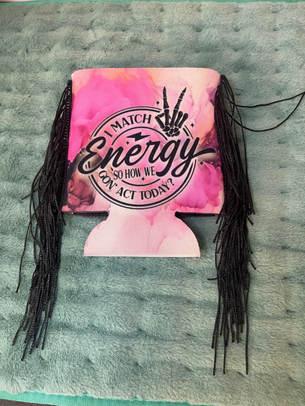 Short Can Koozie with fringe