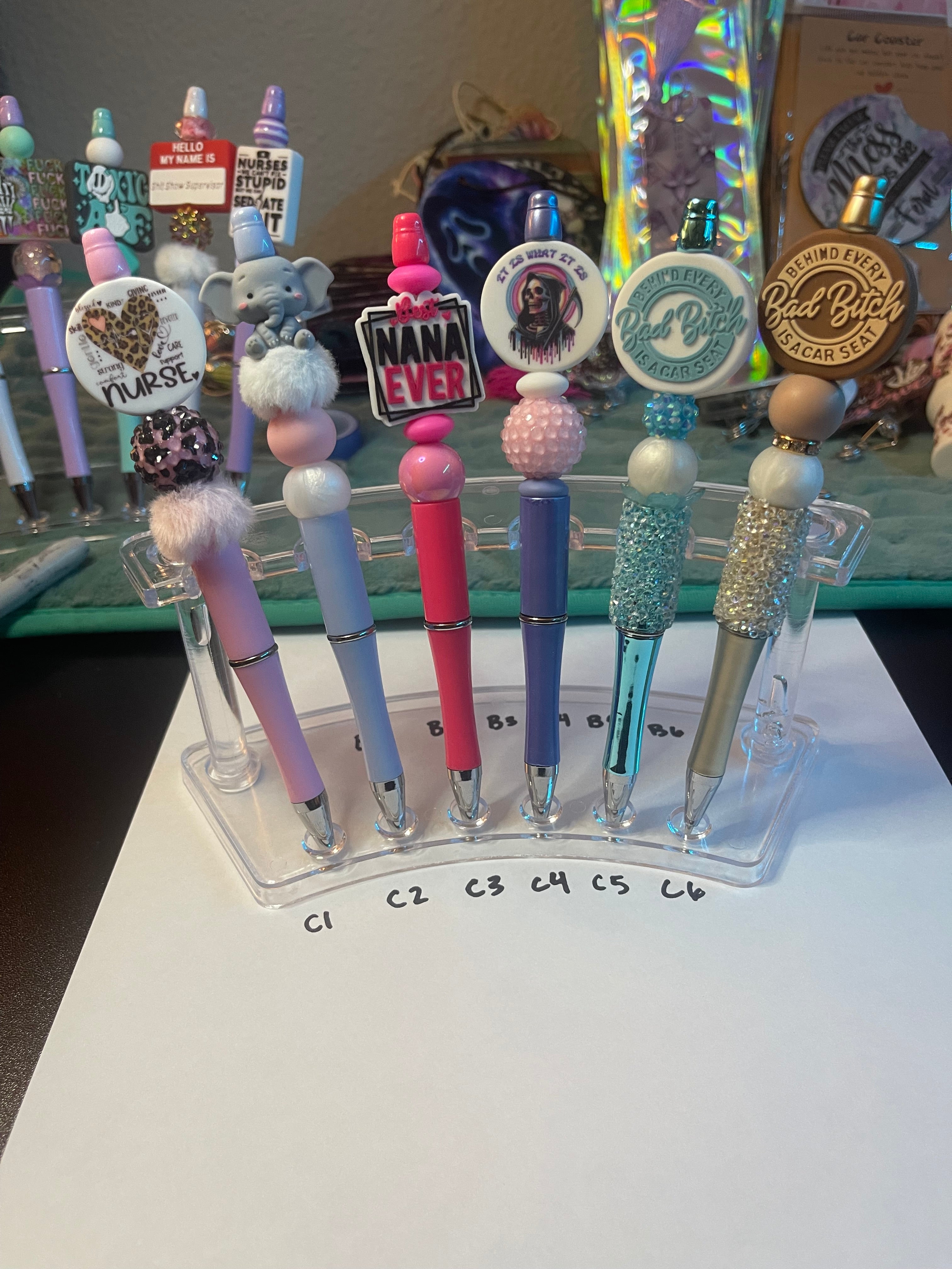Beaded pens