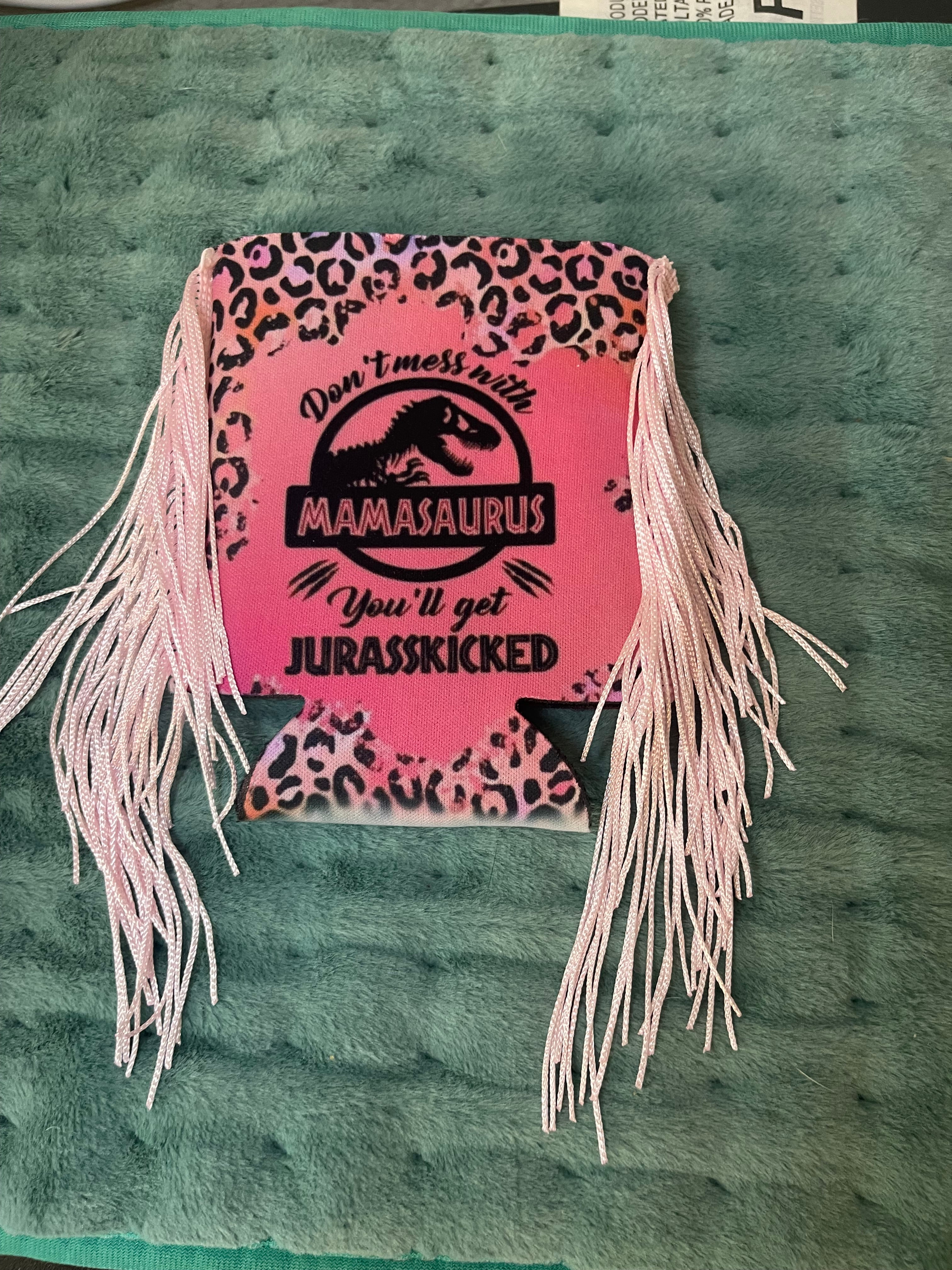 Short Can Koozie with fringe